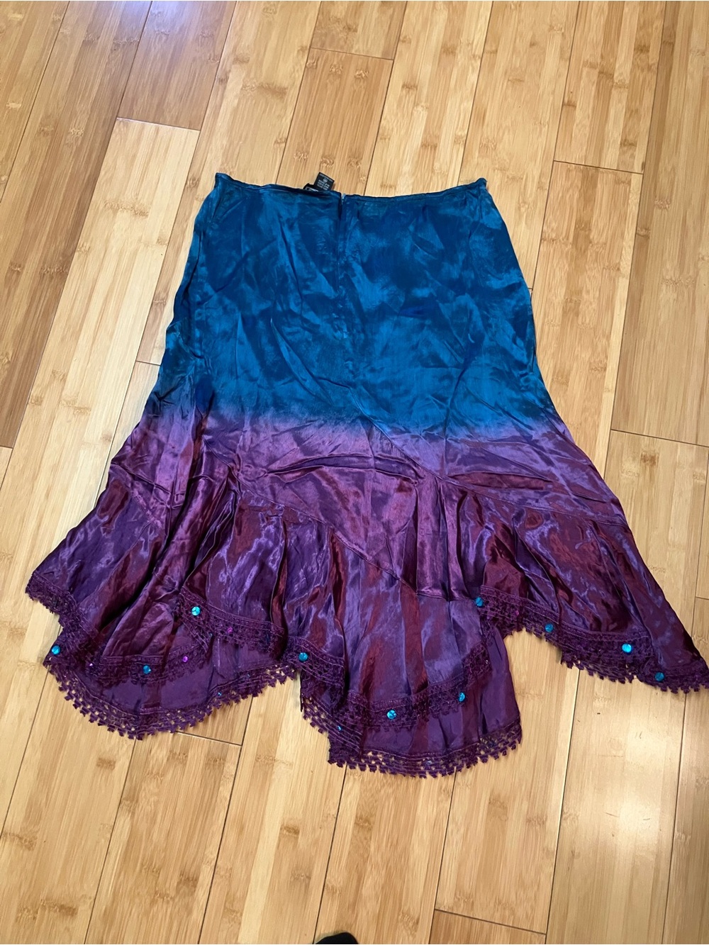 Angie teal & purple ombré skirt NWT